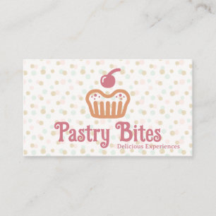 Cupcake Bakkerij Logo   Stippenpatroon Visitekaartje