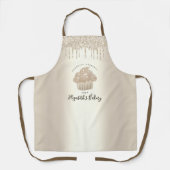 Cupcake bakkerij meisje Glitter Drift Typografie Schort (Voorkant)