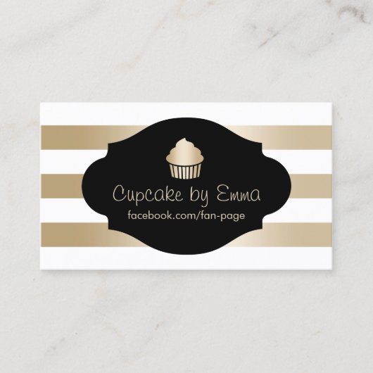 Cupcake bakkerij moderne goudstapes visitekaartje (Voorkant)