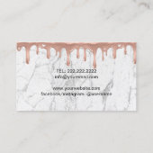 Cupcake bakkerij Moderne Roos Gold Drip White marm Visitekaartje (Achterkant)