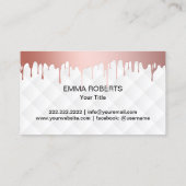 Cupcake bakkerij Moderne Roos Gold Drives Elegant Visitekaartje (Achterkant)