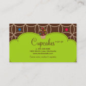 Cupcake bakkerij moderne Stippen Chocolade Lime Gr Visitekaartje (Achterkant)