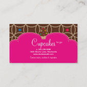 Cupcake bakkerij moderne Stippen chocolade roze Visitekaartje (Achterkant)