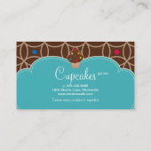 Cupcake bakkerij moderne Stippen chocoladeblauw Visitekaartje (Achterkant)