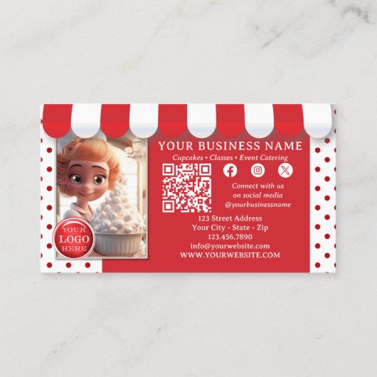 Cupcake bakkerij of ijssalon visitekaartje (Achterkant)