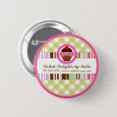 Cupcake bakkerij op maat ronde button 5,7 cm (Voorkant /achterkant)