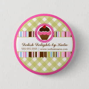 Cupcake bakkerij op maat ronde button 5,7 cm