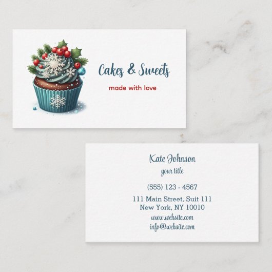 Cupcake Bakkerij Pastry Chef Catering Visitekaartje (Voorkant / Achterkant)