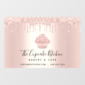 Cupcake Bakkerij Pastuurschef Roze Goud Glitter Dr Raamsticker (Vel)