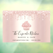 Cupcake Bakkerij Pastuurschef Roze Goud Glitter Dr Raamsticker (Vel 3)
