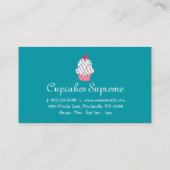 Cupcake bakkerij poka Dots Blue Heart Visitekaartje (Achterkant)