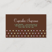 Cupcake bakkerij poka dots chocolade mint groen visitekaartje (Achterkant)