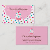Cupcake bakkerij poka Dots roze hart Visitekaartje (Voorkant / Achterkant)