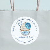 Cupcake Bakkerij Product Label Blauwe Waterverf