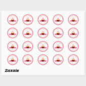 Cupcake bakkerij ronde sticker (Vel)