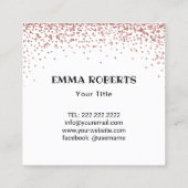 Cupcake bakkerij Roos Gold Confetti Vierkante Visitekaartje (Achterkant)