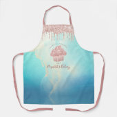 Cupcake bakkerij Roos Gold Drivers Blauwe Waterver Schort (Voorkant)