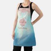 Cupcake bakkerij Roos Gold Drivers Blauwe Waterver Schort (Insitu)