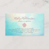 Cupcake bakkerij Roos Gold Glitter Drift Waterverf Visitekaartje (Achterkant)