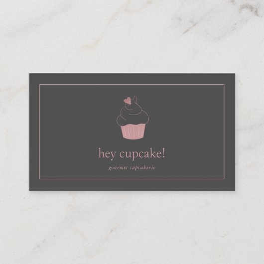 Cupcake bakkerij Roos Gold Modern Visitekaartje (Voorkant)