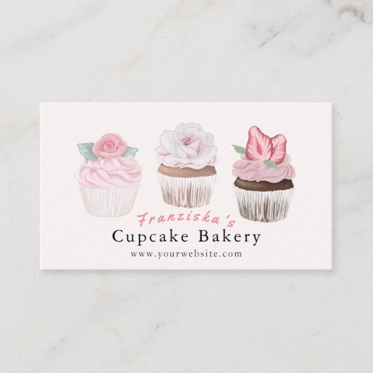 Cupcake Bakkerij Roze Bakkerij Visitekaartje (Voorkant)