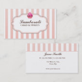 Cupcake bakkerij roze crème elegant modern visitekaartje (Voorkant / Achterkant)