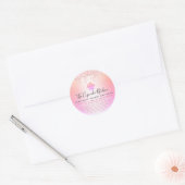 Cupcake bakkerij roze glitter Rainbow Ombre Legal Ronde Sticker (Envelop)