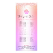 Cupcake bakkerij roze gootsteen Rainbow Ombre Menu (Voorkant)