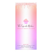 Cupcake bakkerij roze gootsteen Rainbow Ombre Menu (Achterkant)