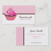 Cupcake bakkerij roze legant modern visitekaartje (Voorkant / Achterkant)
