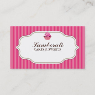 Cupcake bakkerij roze legant modern visitekaartje