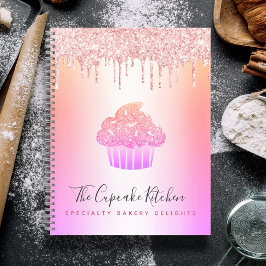Cupcake Bakkerij Roze Roos Glitters Regenboog Ombr Notitieboek