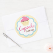Cupcake Bakkerij Scallop Sticker Label (Envelop)
