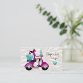 Cupcake bakkerij Schudscooter Girl Zebra Moderne Visitekaartje (Staand voorkant)