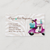 Cupcake bakkerij Schudscooter Girl Zebra Moderne Visitekaartje (Achterkant)