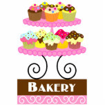 Cupcake bakkerij staand fotobeeldje<br><div class="desc">© 2010 Socialite Design. Yummy cupcakes op een beeldhouwbak.  Geweldig voor een bakkerijbedrijf.</div>