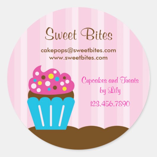 Cupcake Bakkerij Sticker (Voorkant)