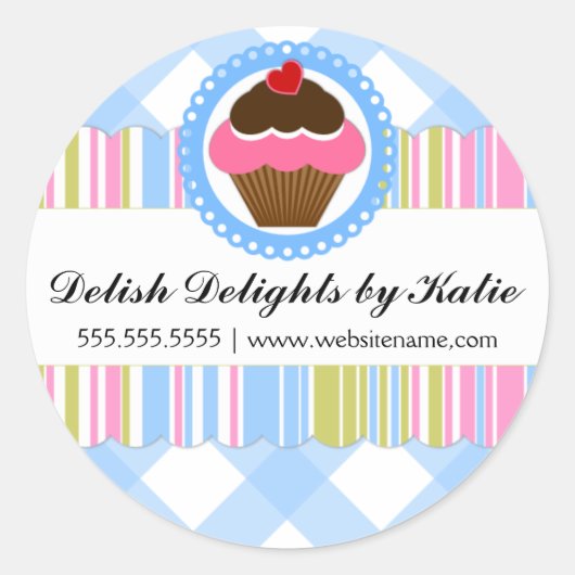 Cupcake Bakkerij Stickers (Voorkant)