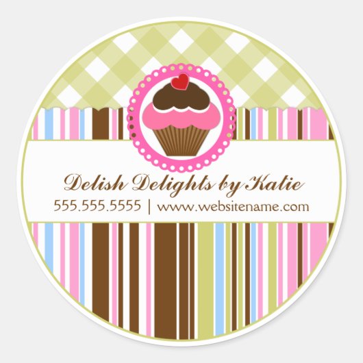Cupcake Bakkerij Stickers (Voorkant)