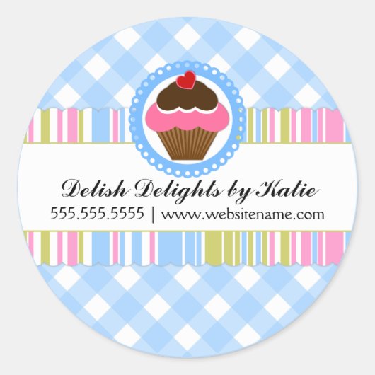Cupcake Bakkerij Stickers (Voorkant)