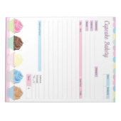 Cupcake Bakkerij Thema Bestelformulier Factuur Not Notitieblok (Voorkant)