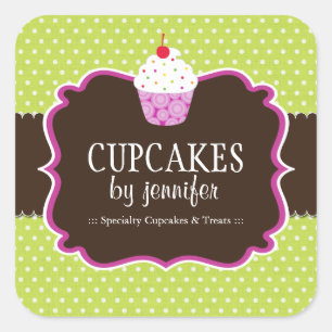 Cupcake Bakkerij Verpakking Stickers