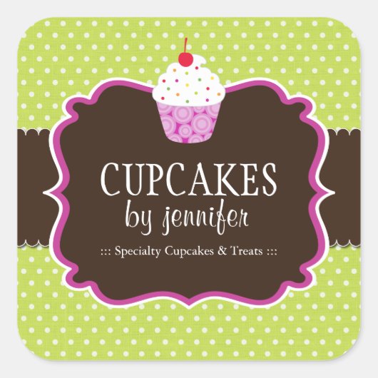Cupcake Bakkerij Verpakking Stickers (Voorkant)