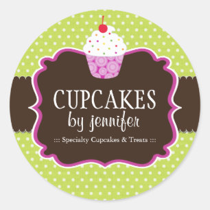 Cupcake Bakkerij Verpakking Stickers