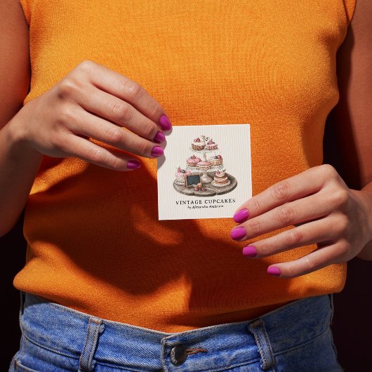  Cupcake Bakkerij Vierkante Visitekaartje