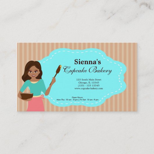 Cupcake bakkerij visitekaartje (Voorkant)