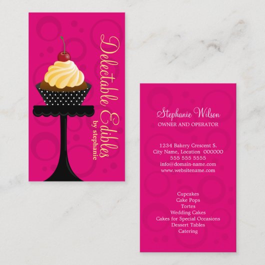 Cupcake bakkerij visitekaartje (Voorkant / Achterkant)