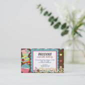 Cupcake bakkerij visitekaartje (Staand voorkant)