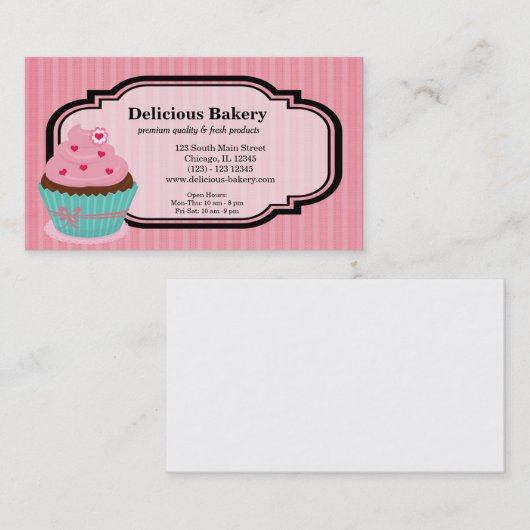 Cupcake bakkerij visitekaartje (Voorkant / Achterkant)