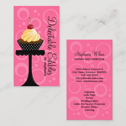 Cupcake bakkerij visitekaartje (Voorkant / Achterkant)